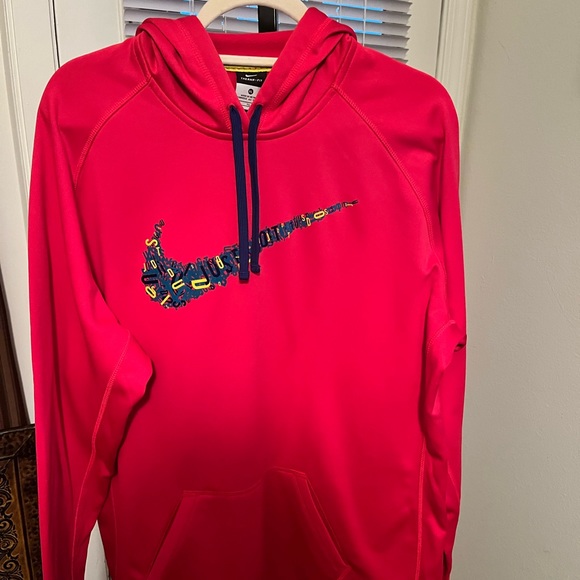 NIKE THERMAFIT PRE-LOVED AUTHENTIC HOT PINK WITH SWOOSH LOGO DESIGN HOODIE - Picture 1 of 14